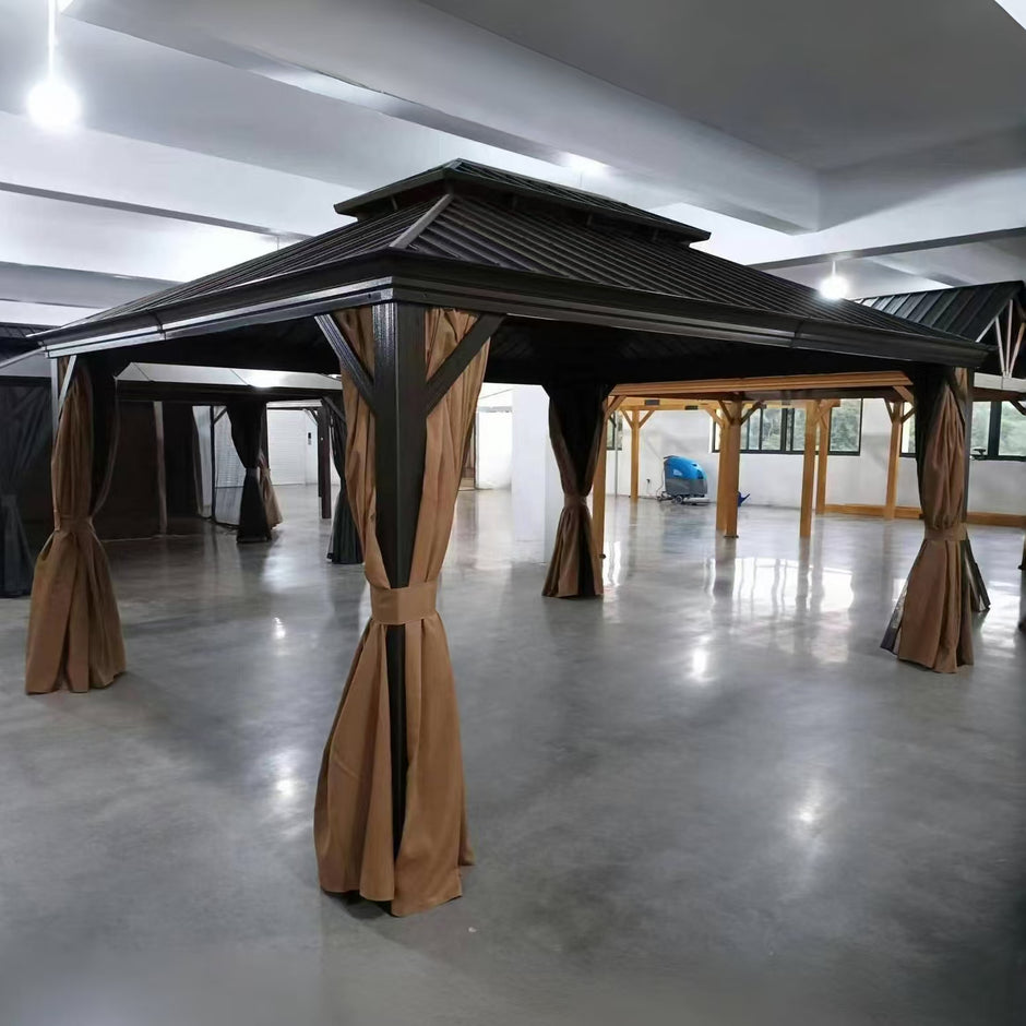 Wholesale Waterproof Modern Custom Size Pergola Outdoor Entertainment Pavilion Aluminum Frame Garden Hardtop Gazebo - Poly Sunshine Outdoors