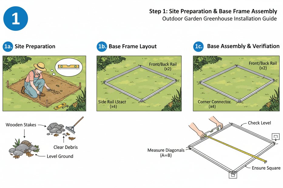 安装步骤1 - 场地准备与底座组装