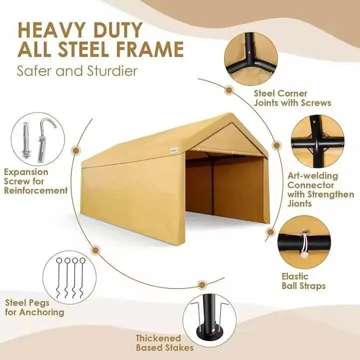 PE Coated Waterproof Windproof Abrasion-Resistant Heat-Insulation Outdoor Parking Tent - Poly Sunshine Outdoors