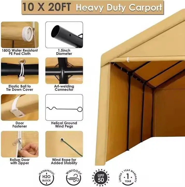 PE Coated Waterproof Windproof Abrasion-Resistant Heat-Insulation Outdoor Parking Tent - Poly Sunshine Outdoors