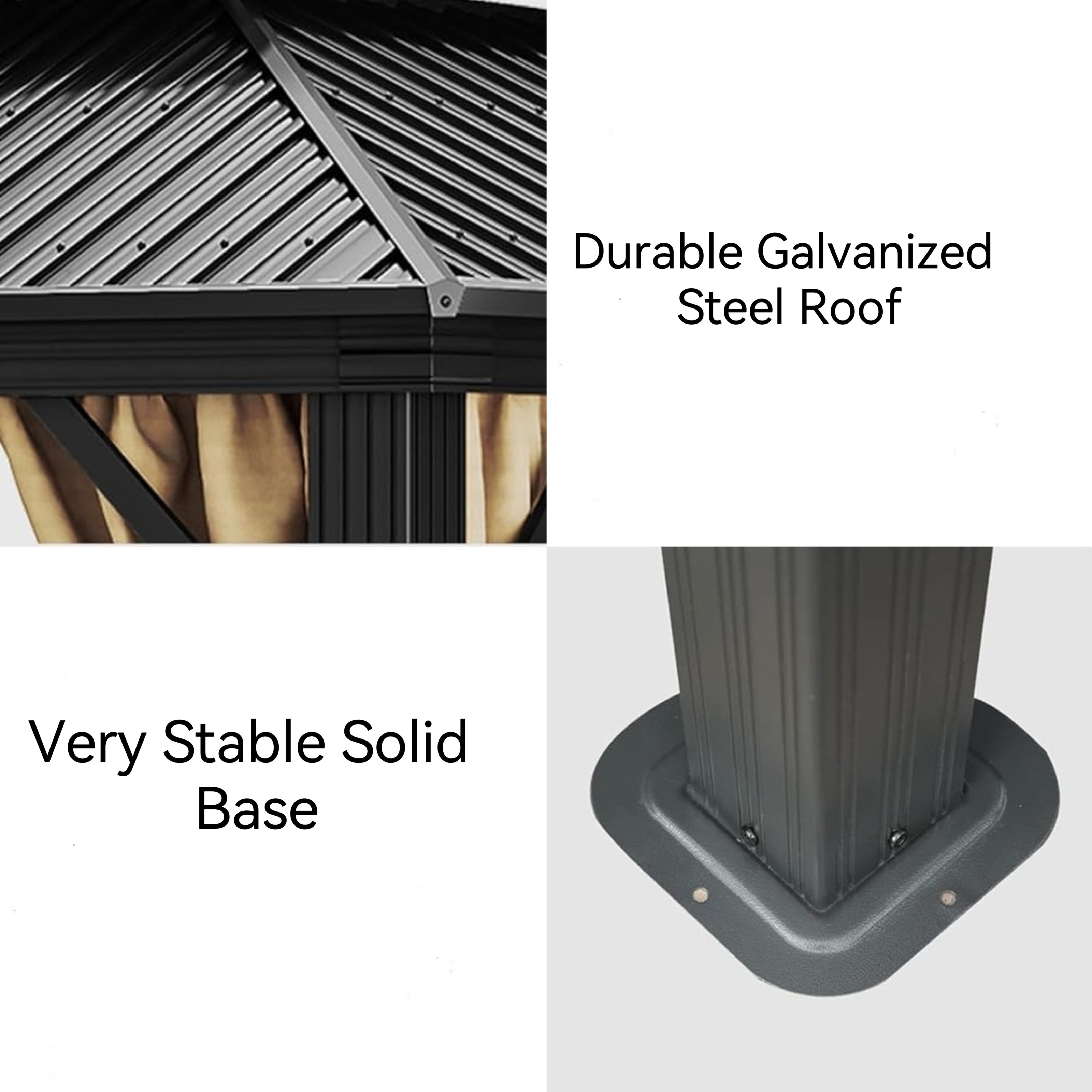 Wholesale Waterproof Modern Custom Size Pergola Outdoor Entertainment Pavilion Aluminum Frame Garden Hardtop Gazebo - Poly Sunshine Outdoors