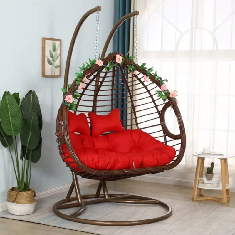 Hanging basket rattan chair cradle chair hanging chair hammock lazy indoor swing balcony home bird nest net red bird nest rocking chair - Poly Sunshine Outdoors