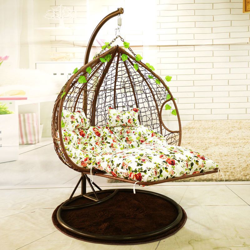 Hanging basket rattan chair cradle chair hanging chair hammock lazy indoor swing balcony home bird nest net red bird nest rocking chair - Poly Sunshine Outdoors