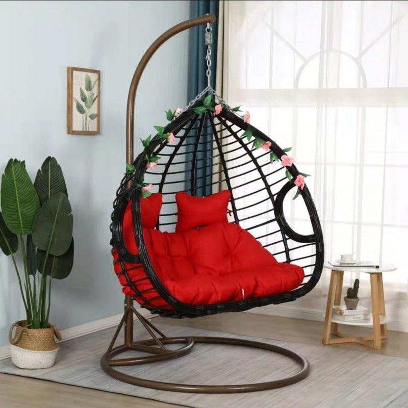 Hanging basket rattan chair cradle chair hanging chair hammock lazy indoor swing balcony home bird nest net red bird nest rocking chair - Poly Sunshine Outdoors