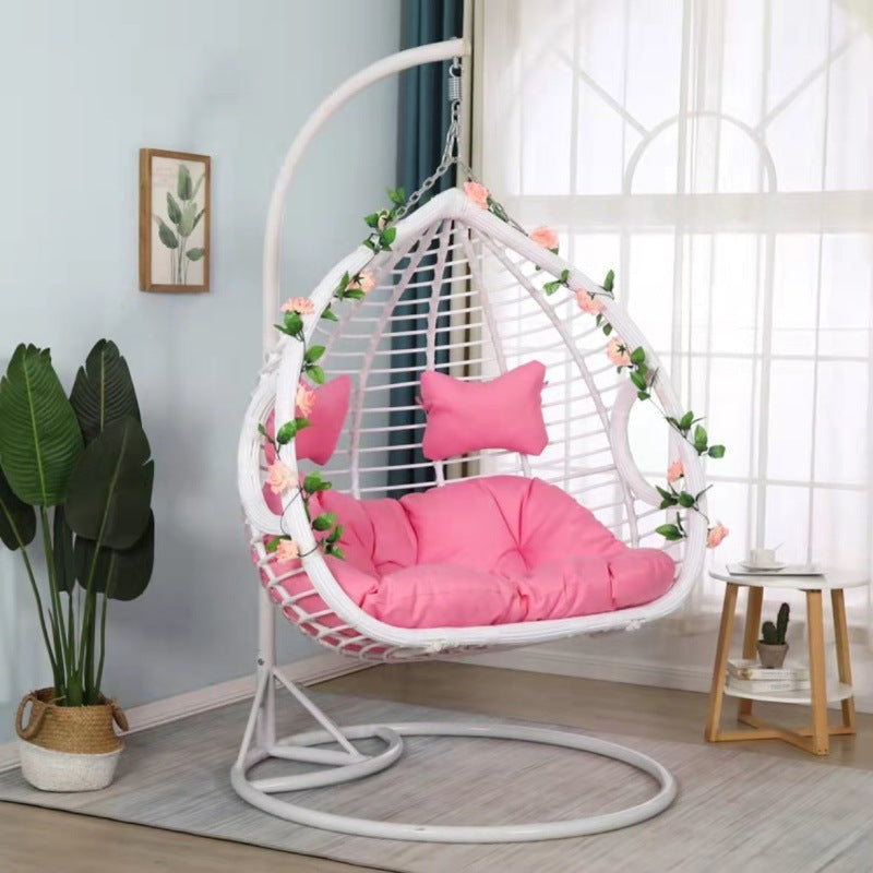 Hanging basket rattan chair cradle chair hanging chair hammock lazy indoor swing balcony home bird nest net red bird nest rocking chair - Poly Sunshine Outdoors